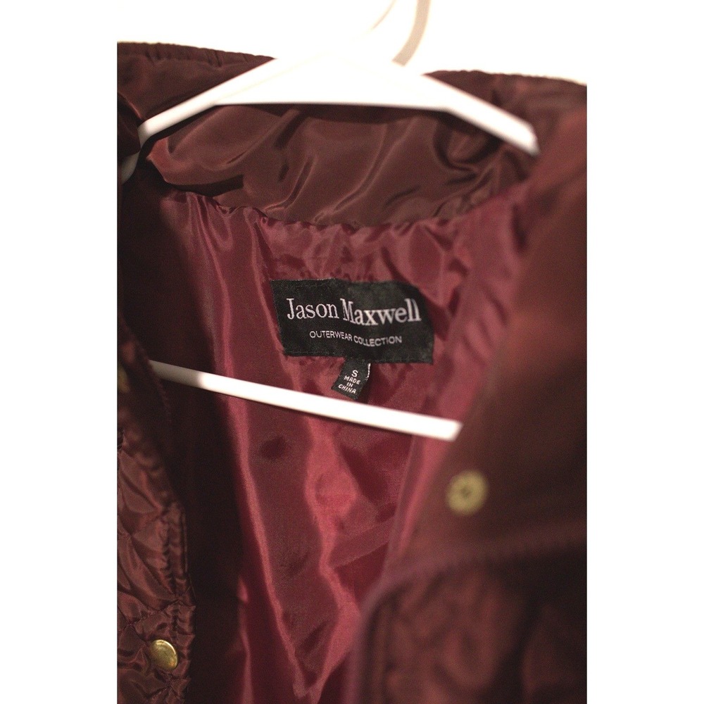 Jason Maxwell Burgundy Quilted Jacket Womens Small Lightweight Barn Coat Wine - Picture 4 of 5